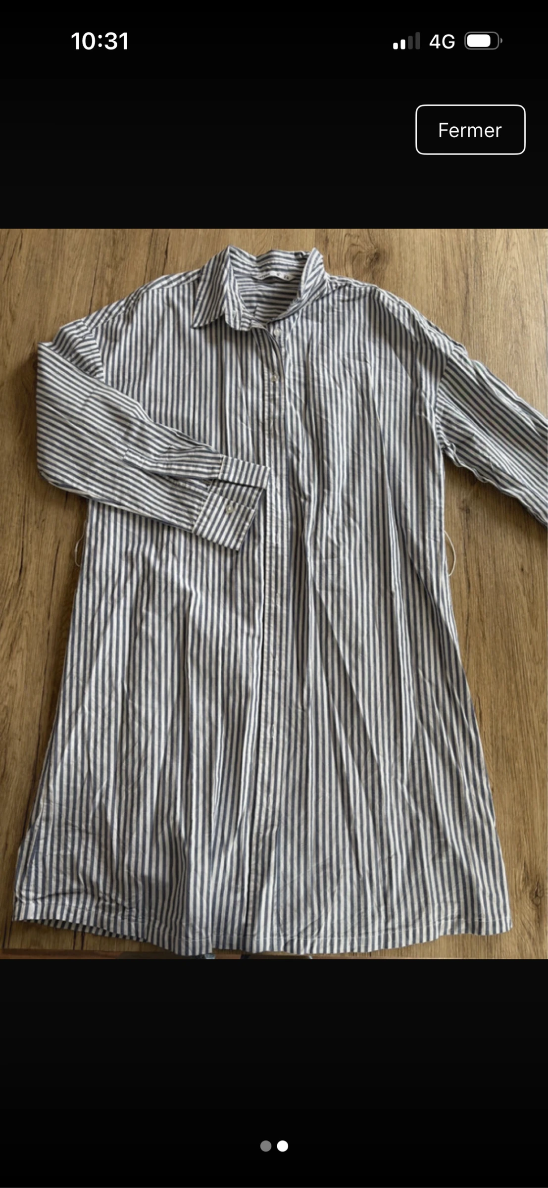 Vestido camisado listrado com cinto – photo 2